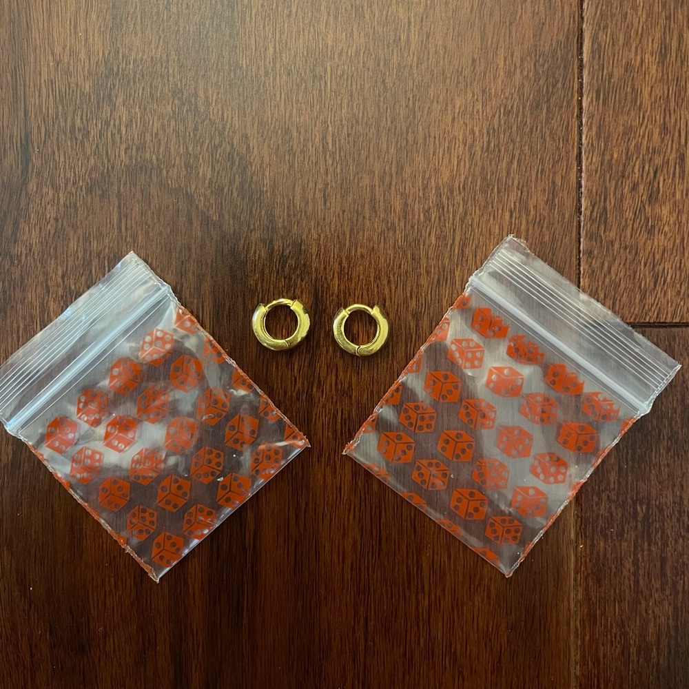 gold micro chunky huggie from STUDS